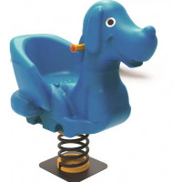 Гойдалка на пружині,  з литого пластику "Собачка", синя